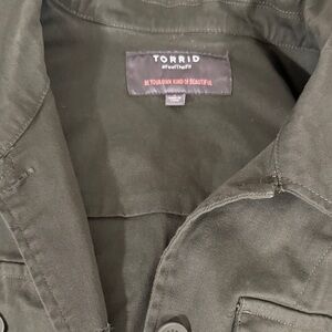 Torrid Army Green Jacket to layer. Size 2. New without tags.